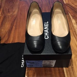 Chanel low heel flat with pearls